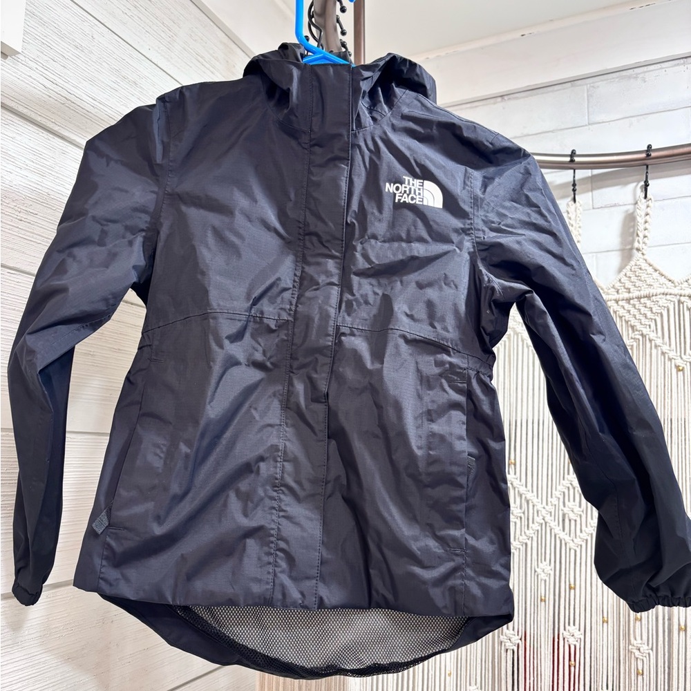 Girls The North Face Black Jacket Coat Windbreaker S Small 7 8 7/8